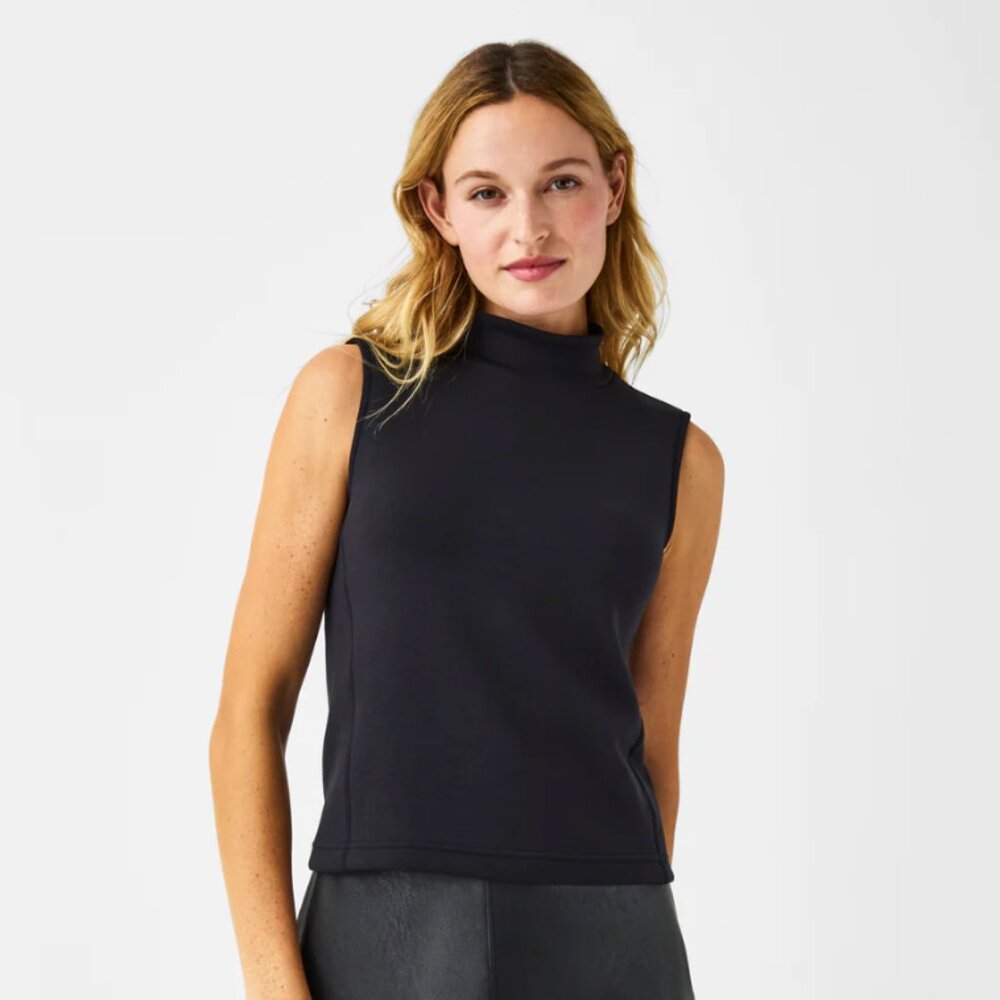 NWT Spanx AirEssentials Sleeveless Mock Neck Black Top Medium